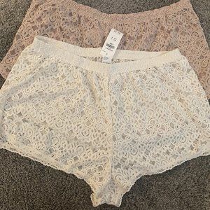 NWT - 2 pairs of Gilly Hicks Lace Shorts - Size Large
